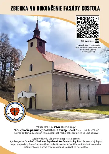 Zbierka na obnovu kostola v CZ ECAV Záriečie