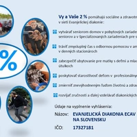Darujte 2% z Vašich daní Evanjelickej diakonii
